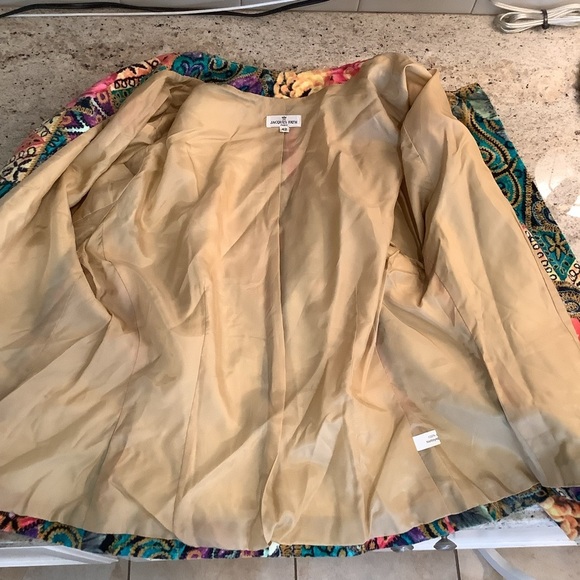 Jacques Fath Paris Vintage Floral Jacket EU Size 42 - Picture 6 of 10